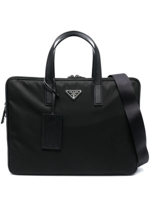 Prada logo-plaque laptop bag