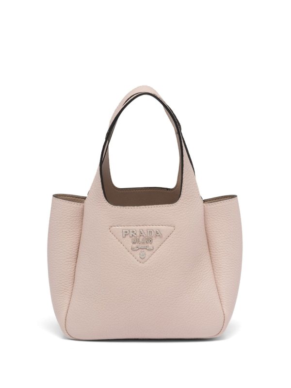 Prada logo-plaque tote bag