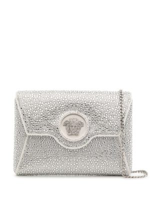 Versace La Medusa crystal envelope clutch