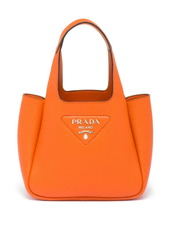 Prada logo-plaque tote bag