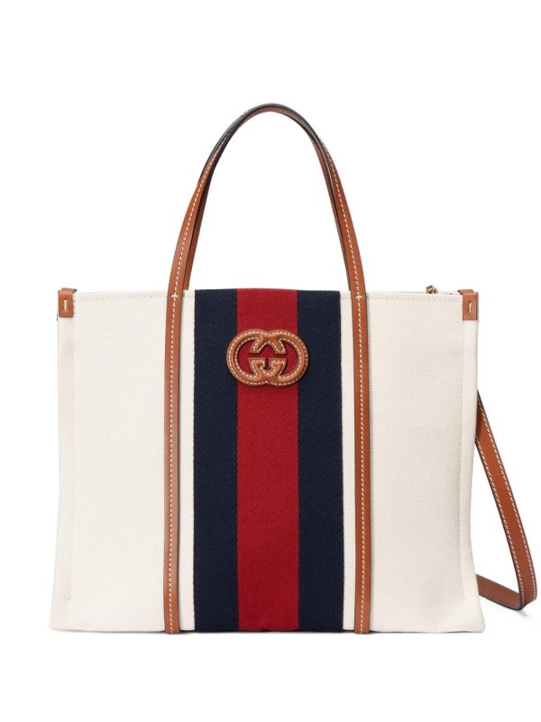 Gucci signature stripe-detail tote bag