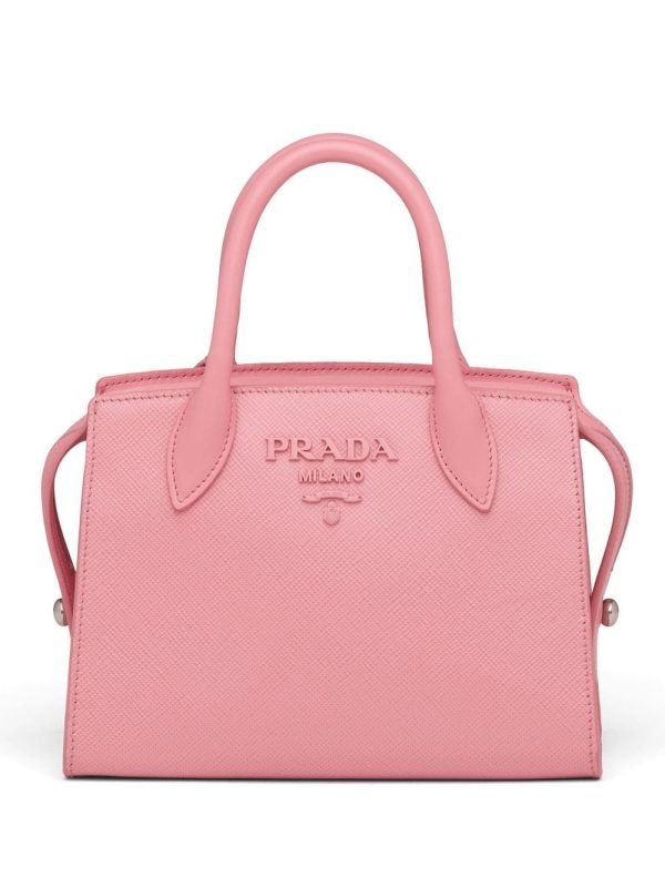 Prada logo-plaque tote bag