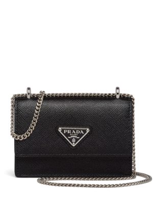 Prada logo-plaque wallet bag