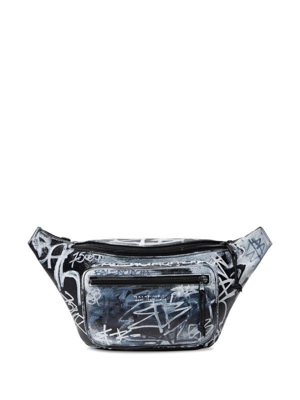 Balenciaga Explorer Graffiti-Printed belt bag