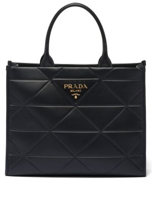 Prada large Symbole leather tote bag