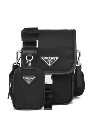 Prada Saffiano triangle-logo re-nylon shoulder bag