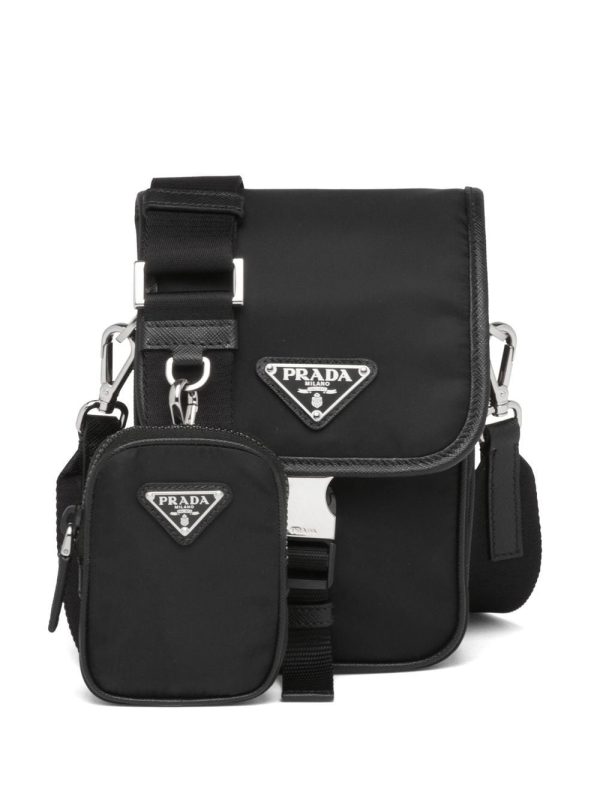 Prada Saffiano triangle-logo re-nylon shoulder bag