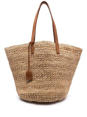 Saint Laurent interwoven raffia tote