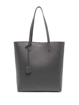 Saint Laurent logo-stamp leather tote bag