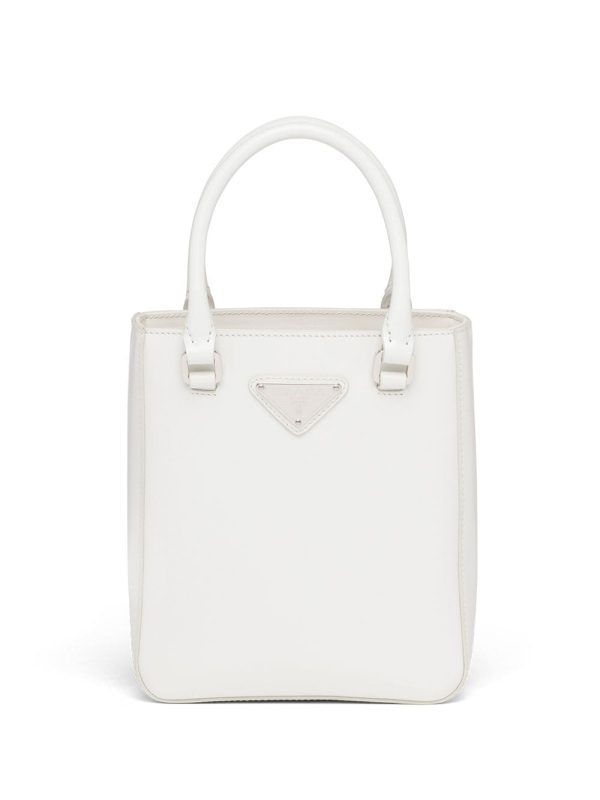 Prada small triangle plaque tote