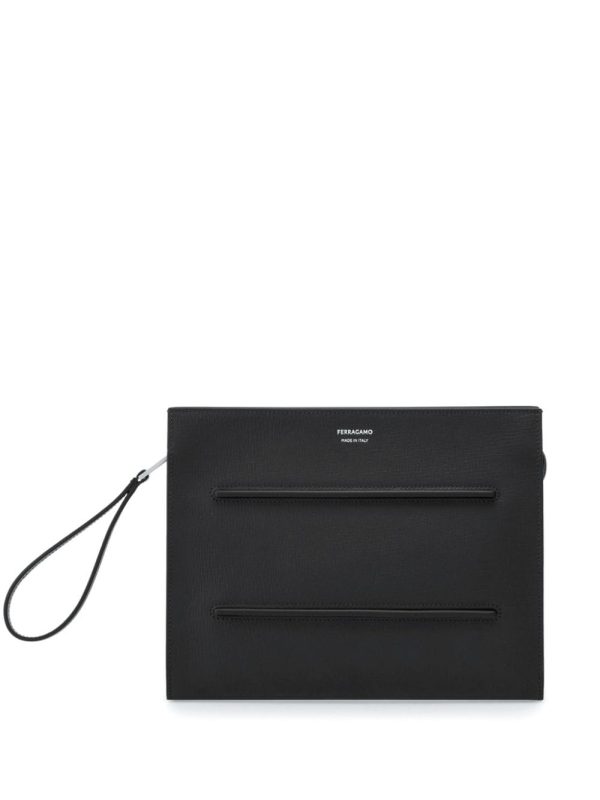Ferragamo logo-print leather document holder