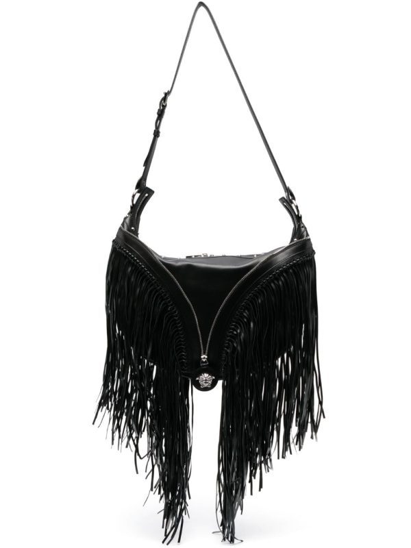 Versace Repeat fringed shoulder bag