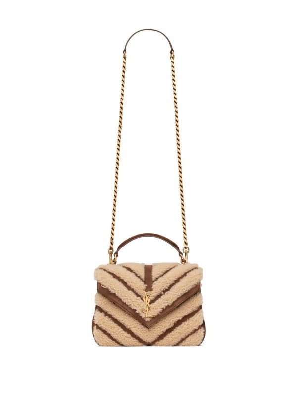 Saint Laurent medium College shearling shoulder bag