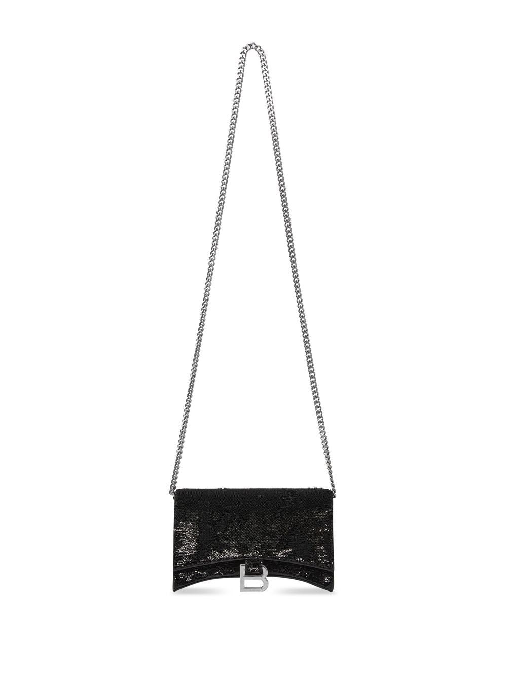 Balenciaga Hourglass sequin-detail chain wallet
