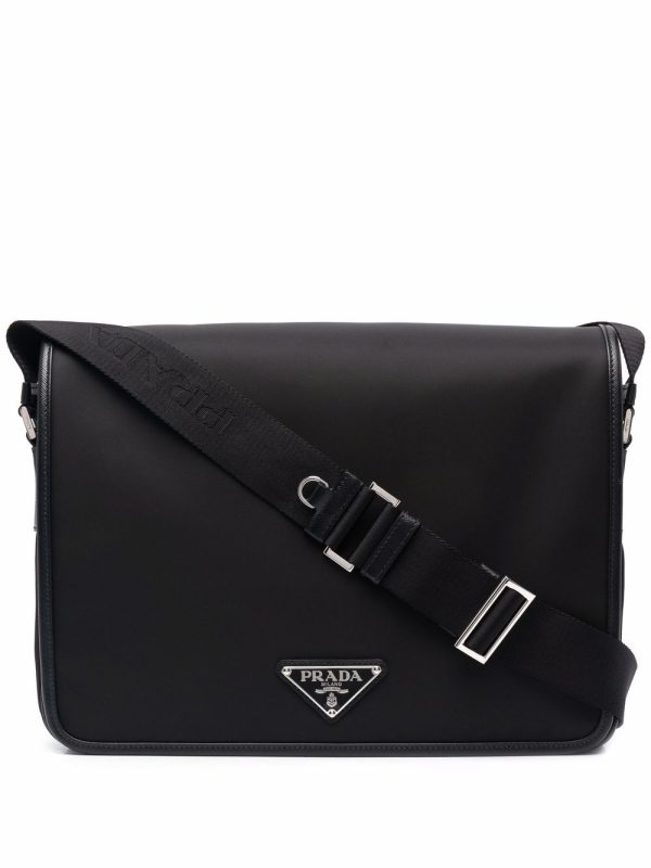 Prada Re-Nylon logo-plaque messenger bag