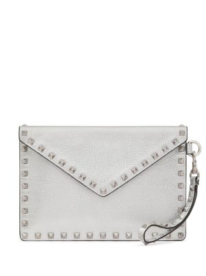 Valentino Garavani Rockstud metallic clutch bag