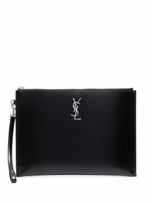 Saint Laurent logo plaque clutch bag