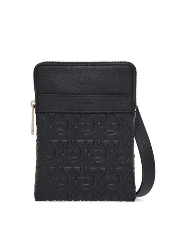 Ferragamo North-South Gancini leather shoulder bag