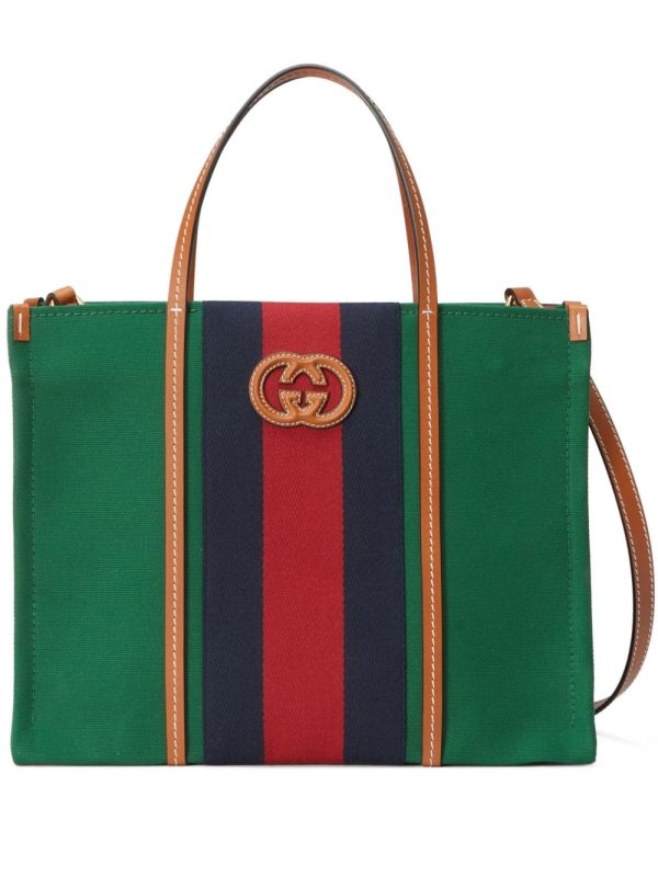 Gucci signature stripe-detail tote bag