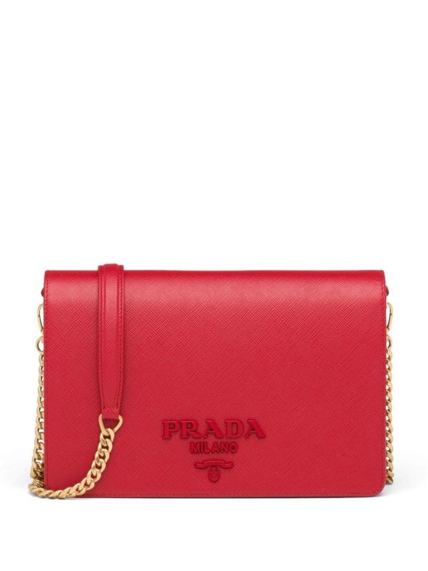 Prada logo-plaque Saffiano leather mini bag