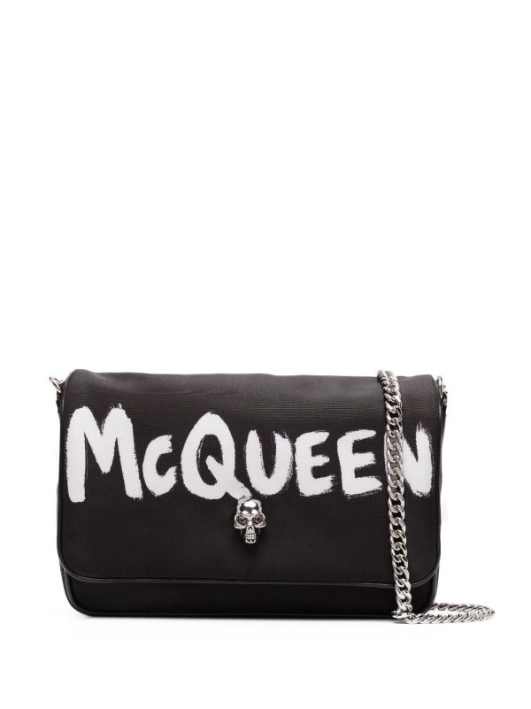 Alexander McQueen logo-graffiti-print crossbody bag