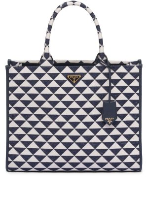 Prada large Symbole embroidered tote bag
