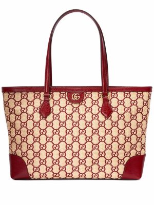 Gucci Ophidia GG straw tote bag