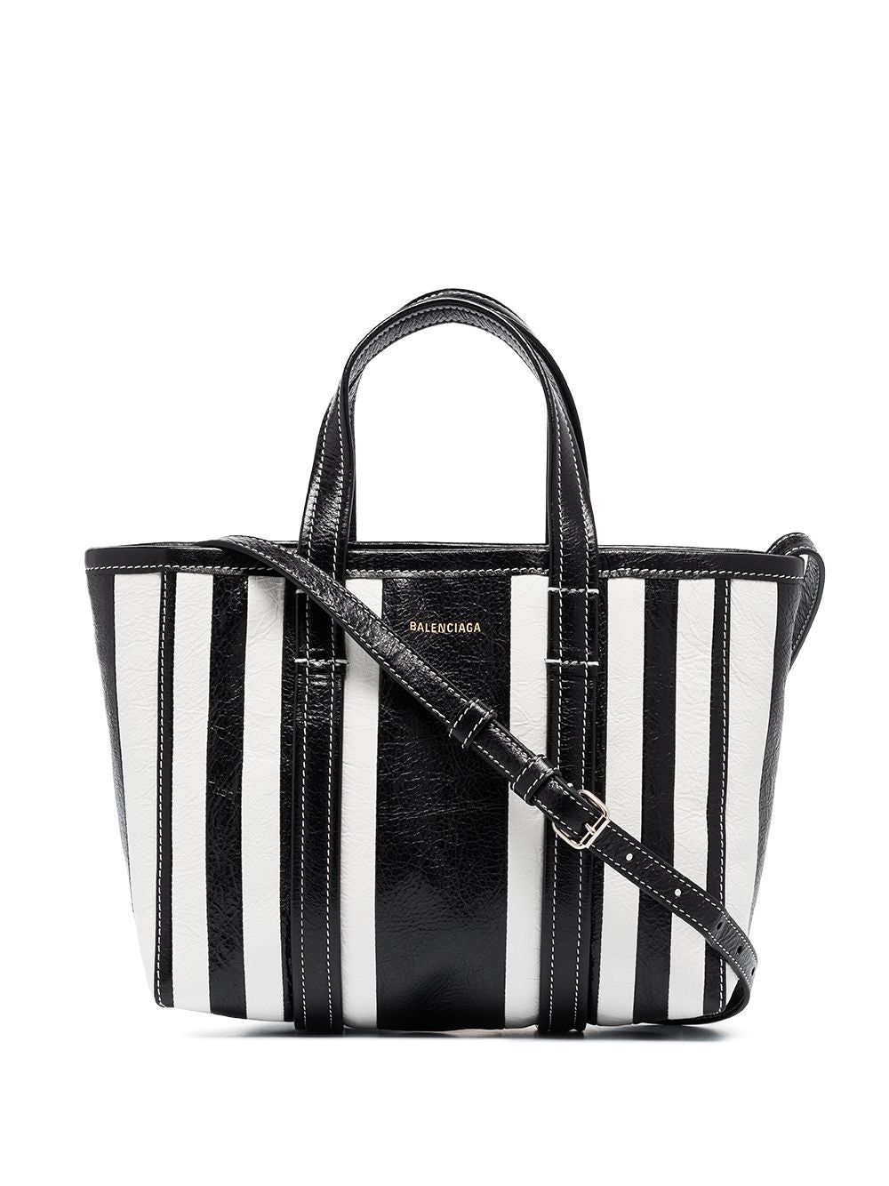 Balenciaga small Barbes East-West striped shopper tote