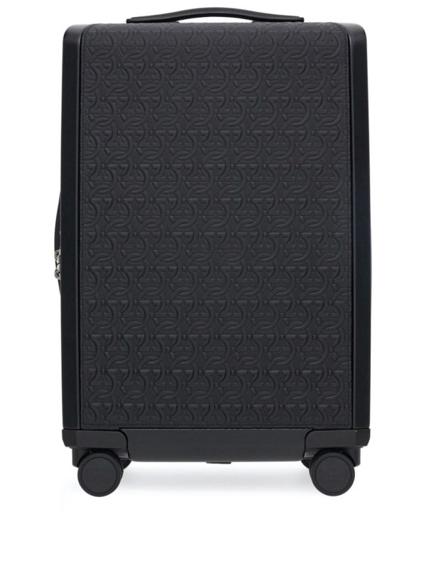 Ferragamo Gancio embossed pattern leather luggage