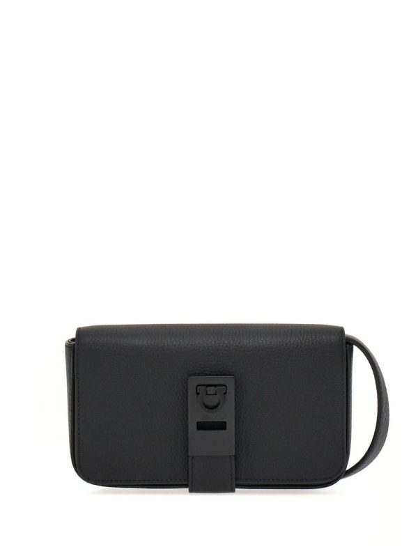 Ferragamo Gancini-plaque leather crossbody bag