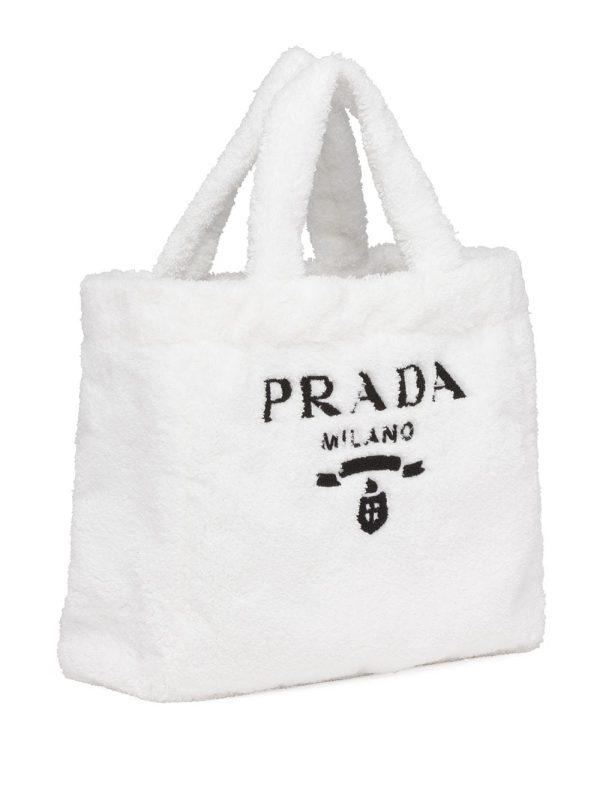 Prada logo-print terry-cloth tote bag - Image 2