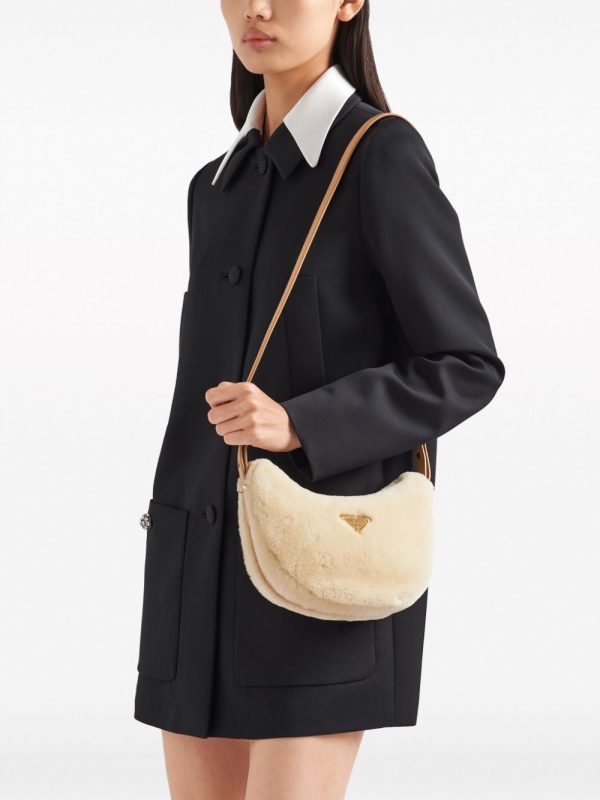 Prada Arqué shearling shoulder bag