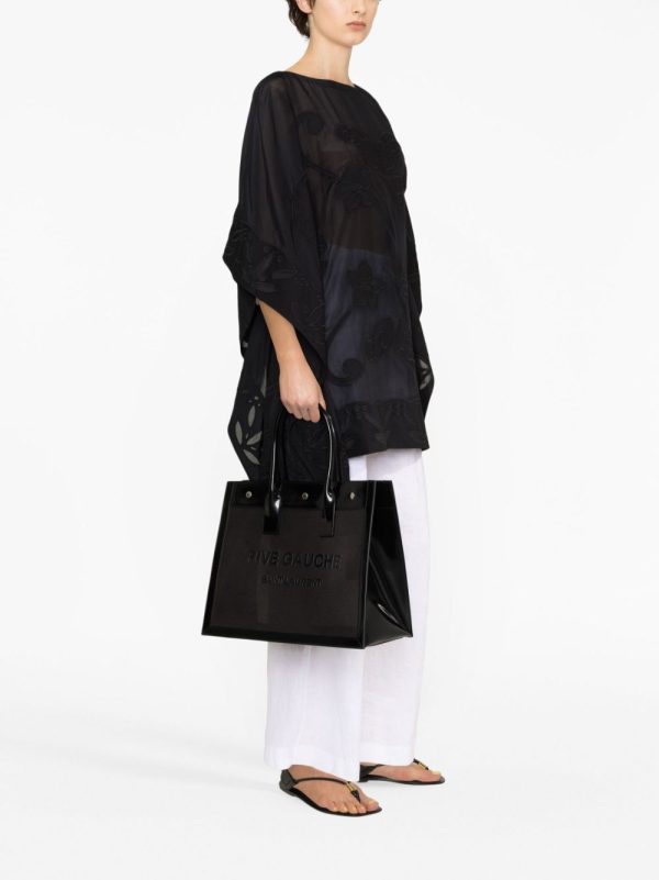 Saint Laurent Rive Gauche patent-finish tote bag - Image 2