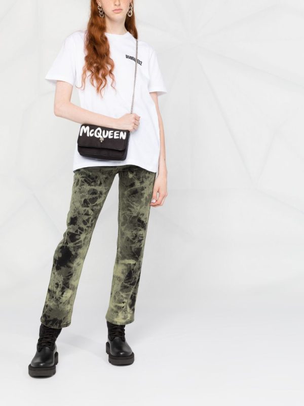 Alexander McQueen logo-graffiti-print crossbody bag - Image 2