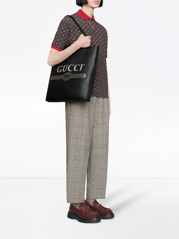 Gucci logo-print leather tote bag - Image 2