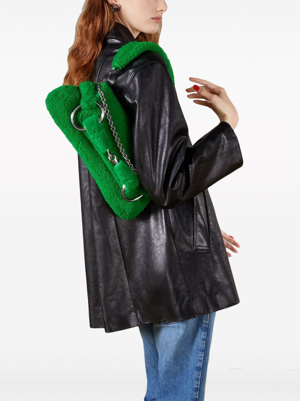 Gucci medium Horsebit shearling shoulder bag - Image 2