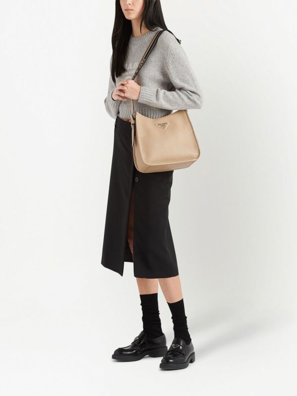 Prada triangle-logo hobo shoulder bag - Image 2