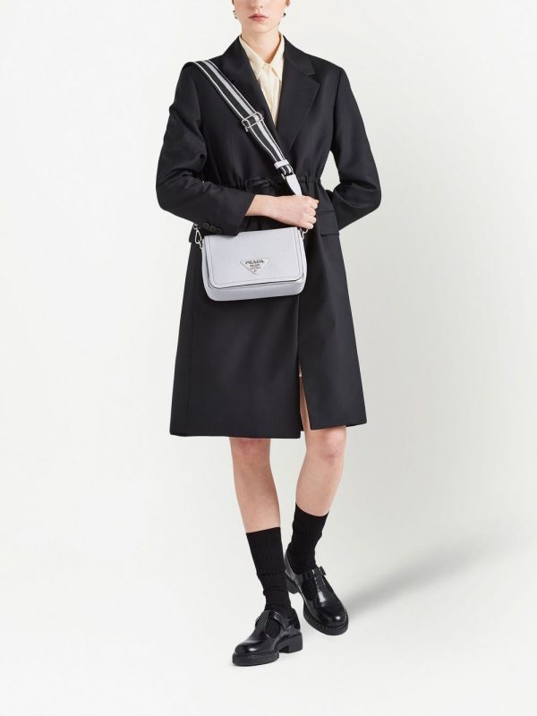 Prada logo-plaque leather shoulder bag - Image 2