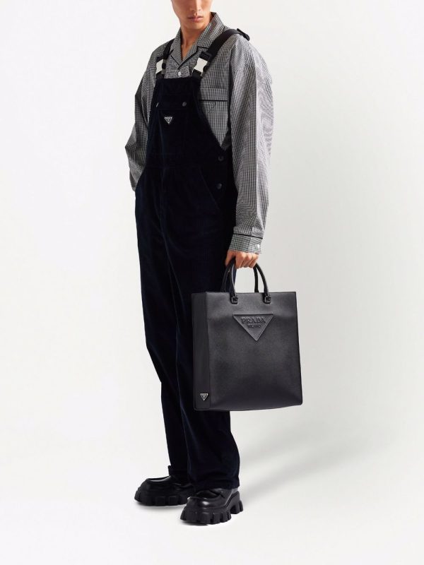 Prada logo-embossed Saffiano leather tote - Image 2