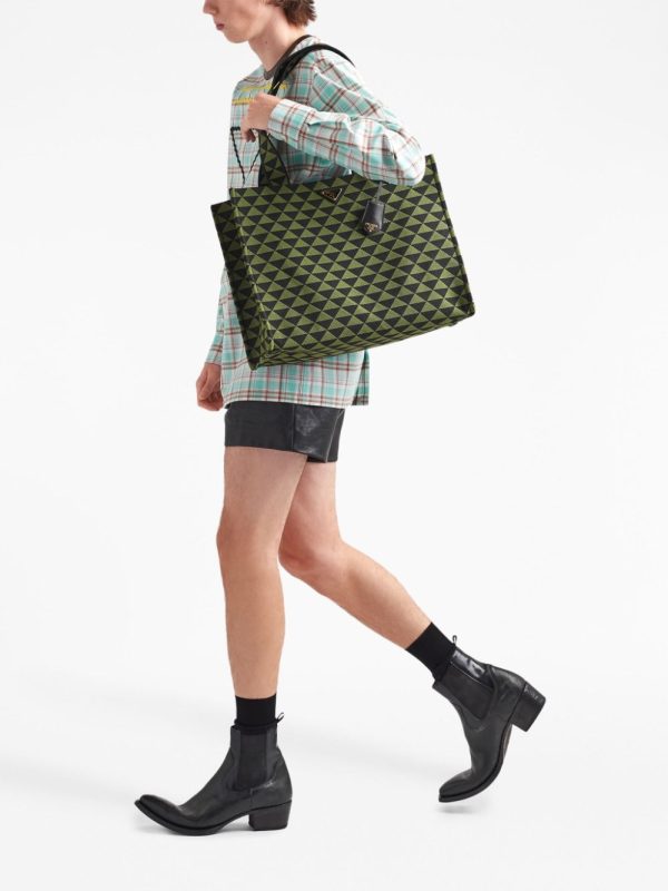 Prada large Symbole embroidered tote bag - Image 2