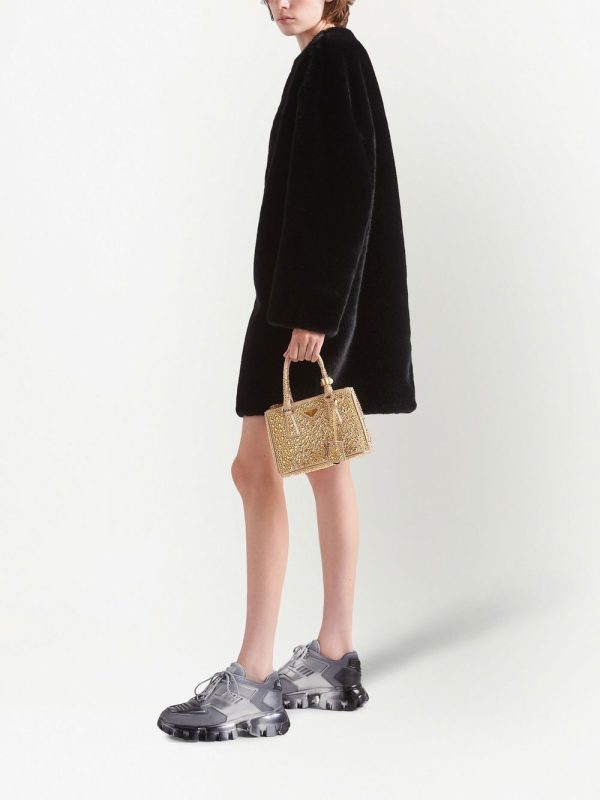 Prada Galleria crystal-embellished satin mini bag - Image 2