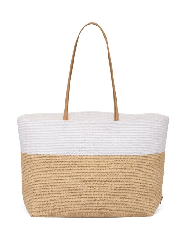 Prada logo raffia tote bag - Image 2
