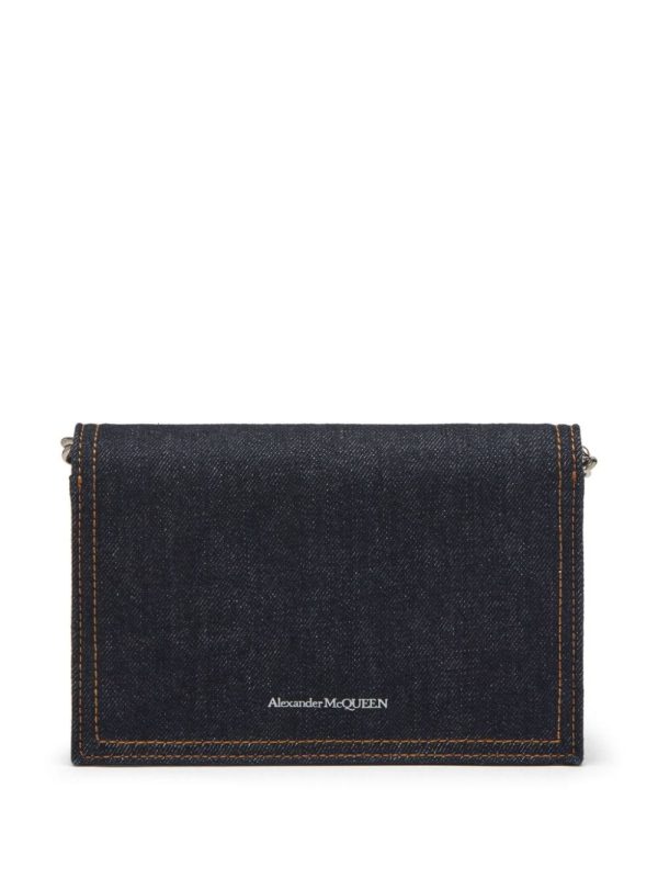 Alexander McQueen small Skull denim satchel bag - Image 2