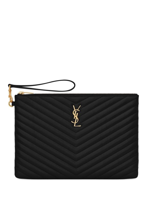 Saint Laurent quilted monogram clutch bag - Image 2