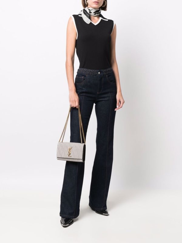 Saint Laurent Kate striped canvas shoulder bag - Image 2