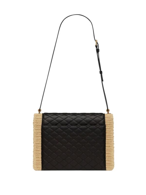 Saint Laurent Gaby raffia quilted-leather satchel - Image 2