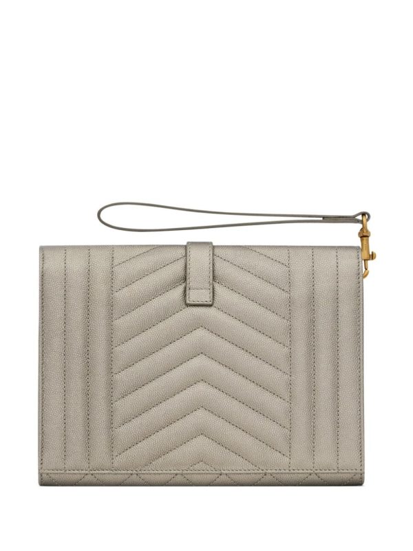 Saint Laurent Envelope quilted leather clutch bag - Image 3
