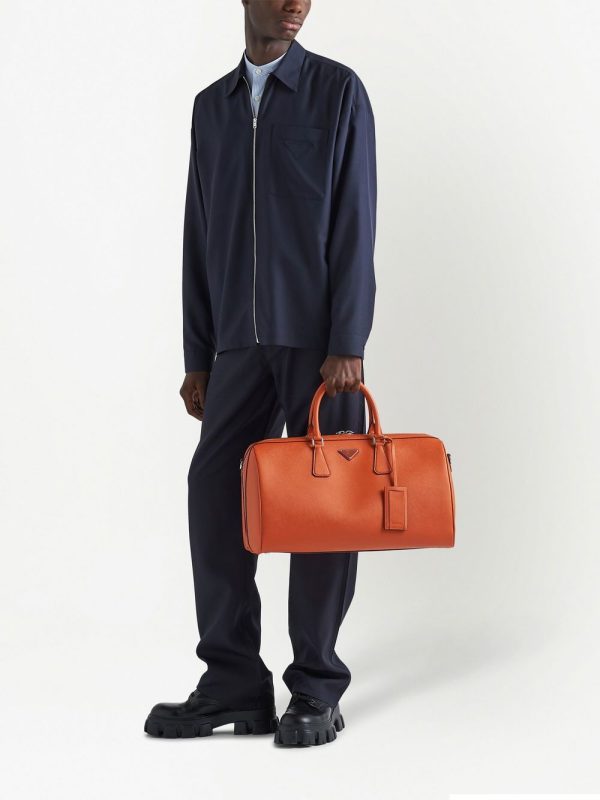 Prada leather logo-patch travel bag - Image 2