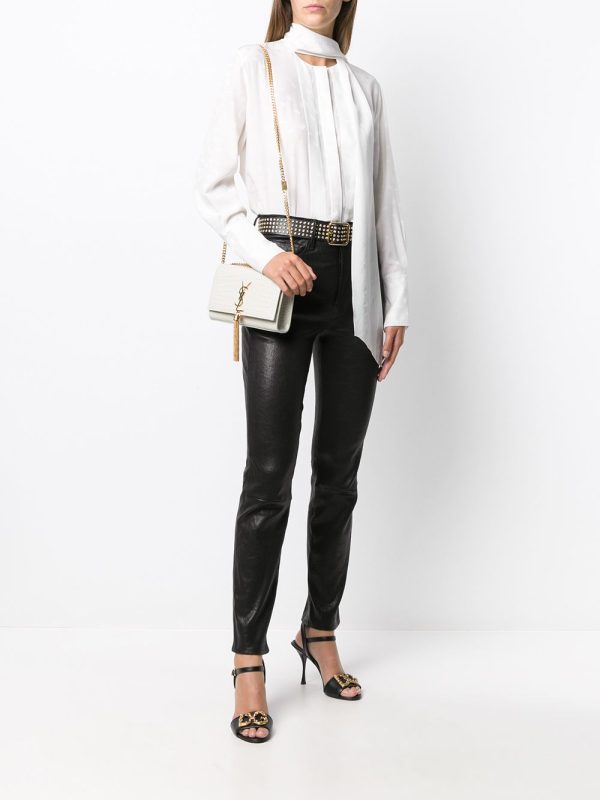 Saint Laurent Kate croc embossed shoulder bag - Image 2