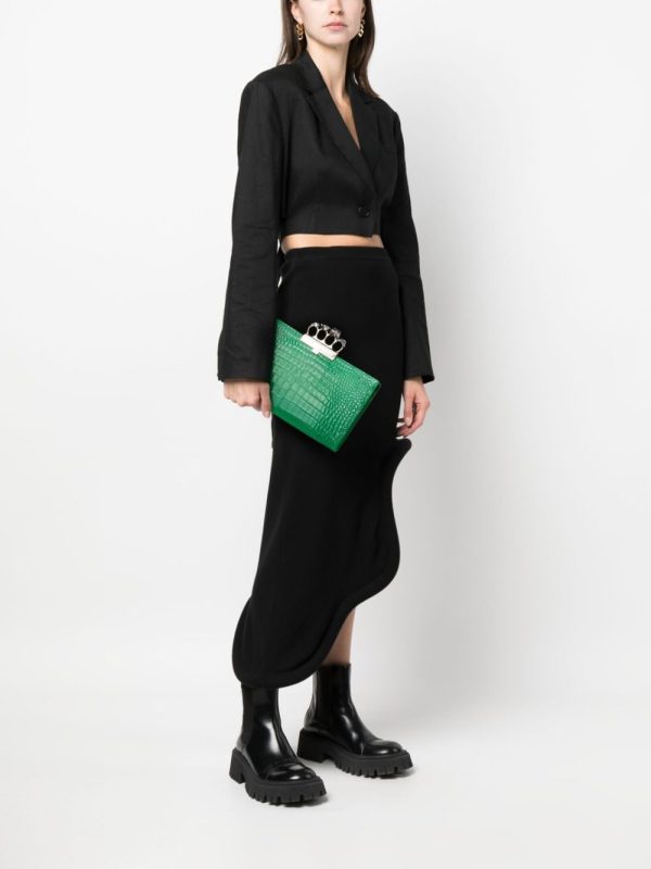 Alexander McQueen Jewelled crocodile-embossed clutch bag - Image 5